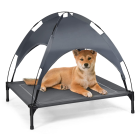 Outdoor travel CampingPortable Elevated Pet Bed With Removable Canopy Shade