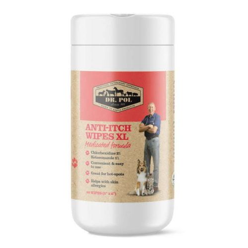 Dr. Pol Extra Large Anti-Itch Wipes with Chlorhexidine for Dogs and Cats 60 Count Dr. Pol Extra Large Anti-Itch Wipes with Chlorhexidine for Dogs and Cats 60 Count